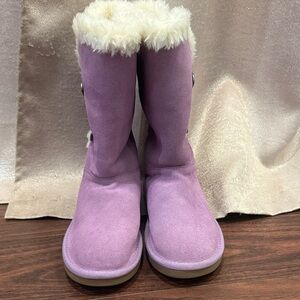 Koolaburra Lilac Faux-Fur Kids Winter Boots